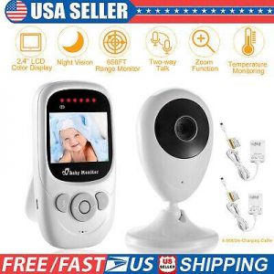 Wireless Video Baby Monitor Camera 2-Way Talk Zoom 2.4" Digital Night Vision LCD