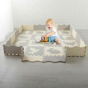 The Place My Baby Baby Play Mat with Fence Interlockin Foam Floor Tiles with Crawling Mat USA AAA